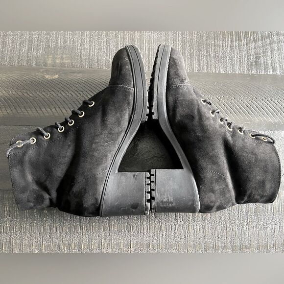 Sinsay Black Lace-Up Heeled Ankle Boots | Faux Suede Size 8.5 - Picture 7 of 10